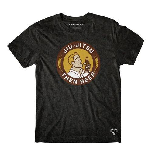 Camiseta Choke Republic Jiu Jitsu then Beer- Negro